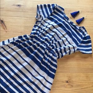 Blue & Cream Striped Dress